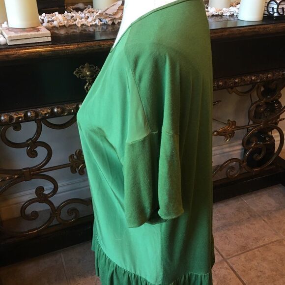 TIBI GREEN Ruffle Hem Top size L - Picture 3 of 8